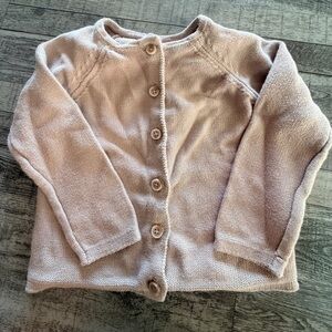 Jamie Kay Pale Pink/Mauve Button-Up Kids Sweater